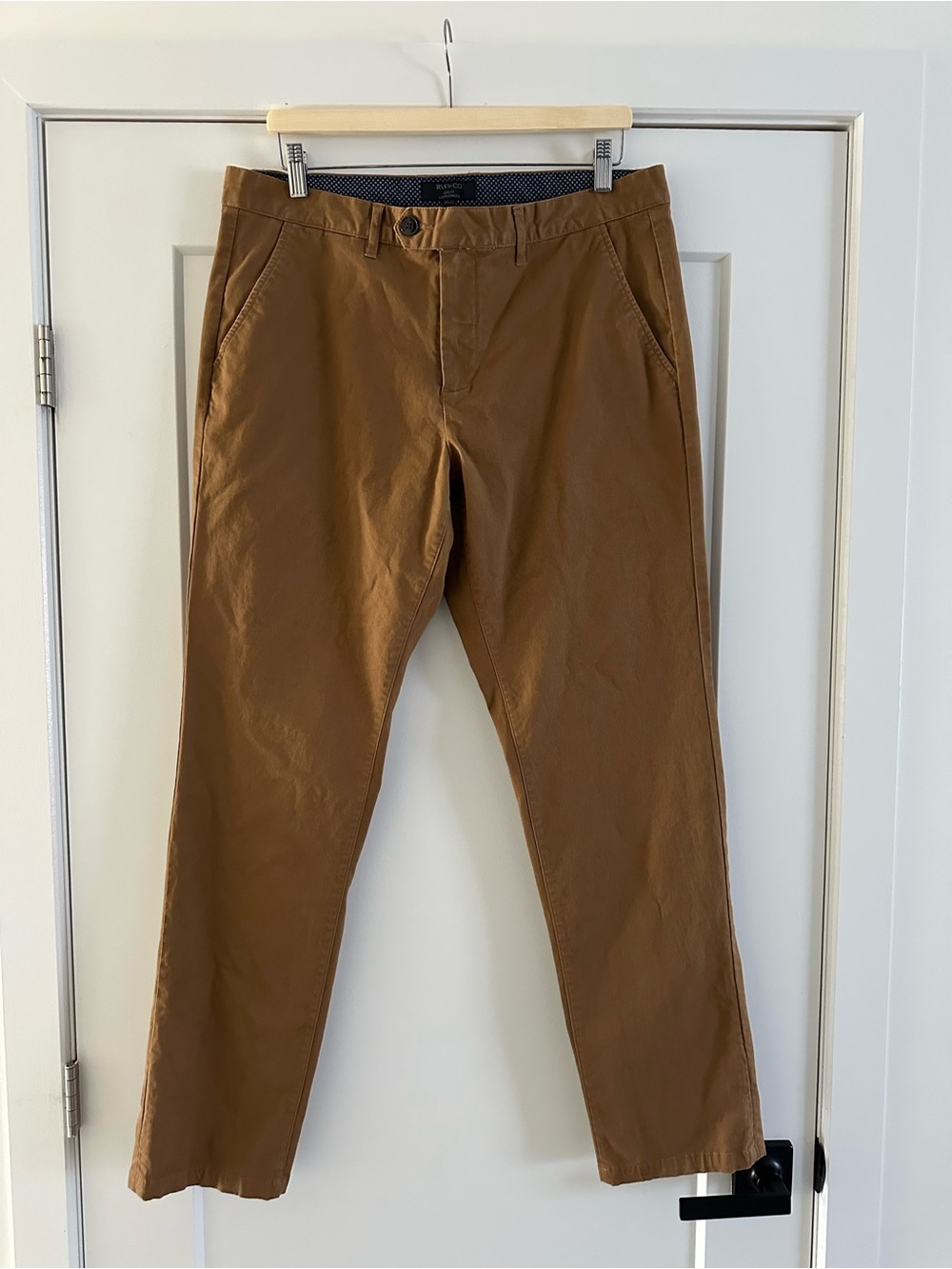 RW&CO Men’s Slim Fit Chino Pants Brown, Size 34x32